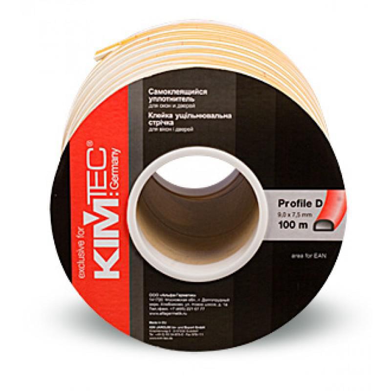 Уплотнитель Kimtek D-проф. двойн. 9х8мм белый 100м 04-14-03