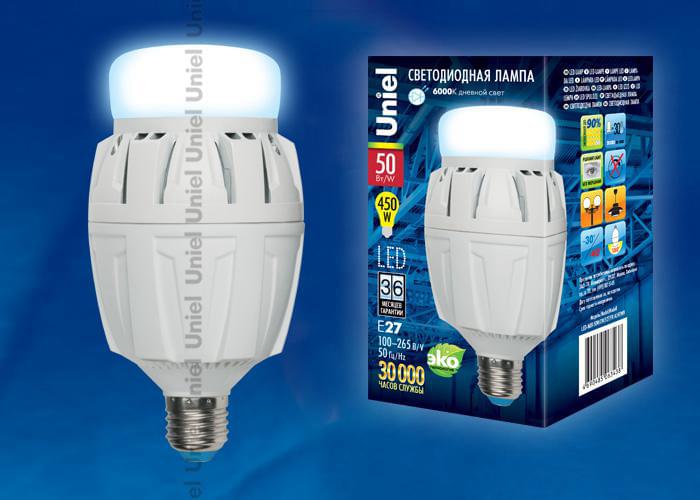 Лампа Uniel LED-M88-50W/DW/E27/FR ALV01WH