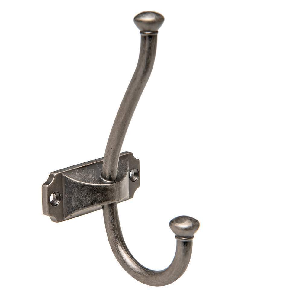 Крючок KR 0420 BAZ  2-х рожк. черненый старинный цинк