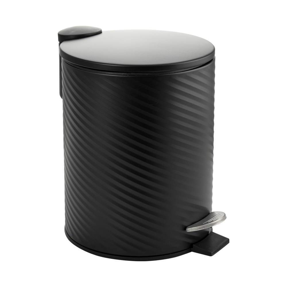 Ведро круглое   5л с пед. нерж. черный  Санакс  7055