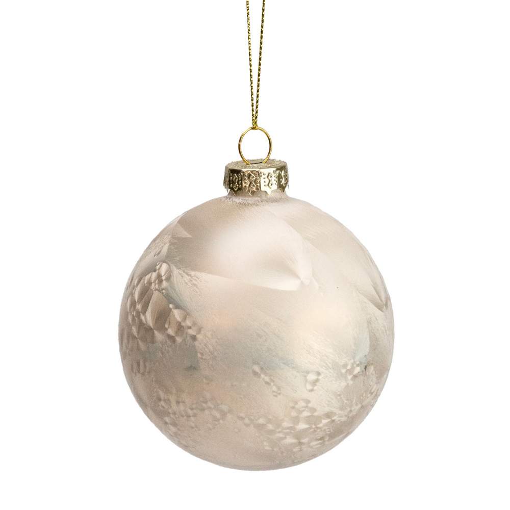DECOLINE Игрушка елочная Шар 982305023 кремовый 8см (стекло) 