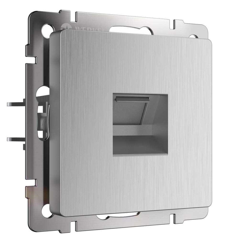 Розетка  Frame компьют  RJ-45 серебряный рифленый WL09-RJ-45