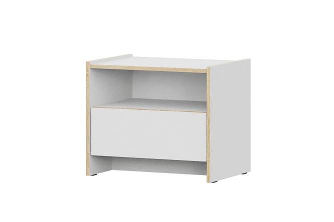 Орландо Тумба прикроватная Белый Текстурн./Дуб сонома