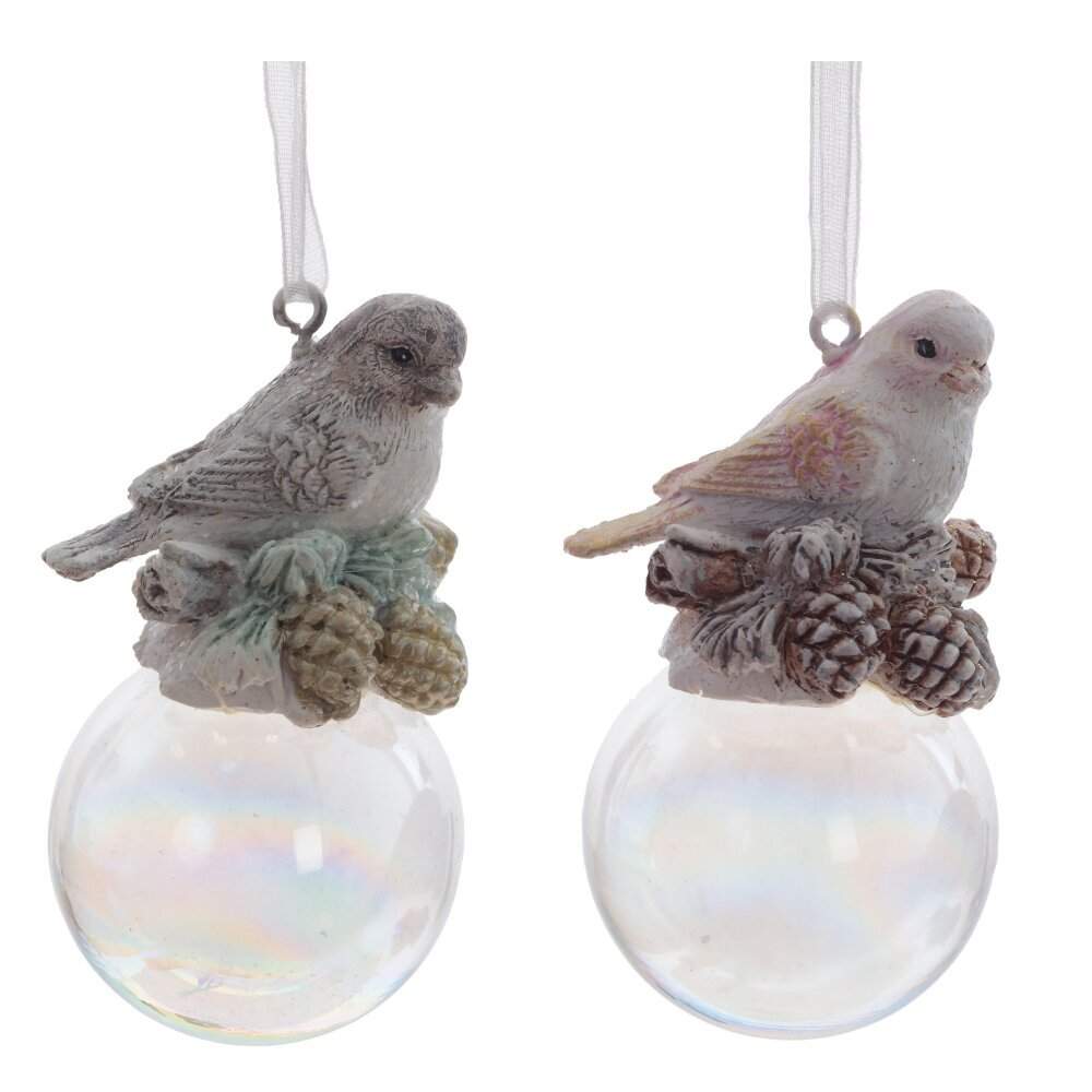 REMECO COLLECTION Украшение 811089 подвесное Птичка на шарике 4,5х4,5х7,5см 2 вида (полимер)