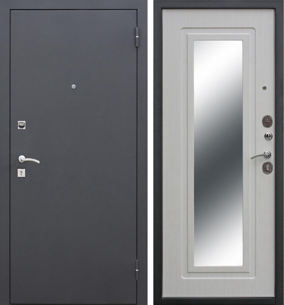 Дверь металлическая Царское зеркало муар Белый ясень  960 L