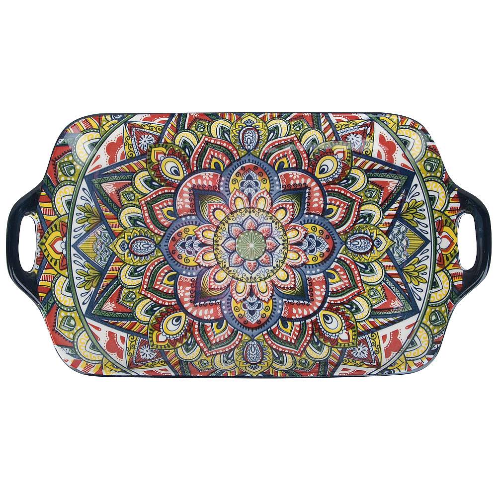 NOUVELLE HOME Arabesque синий Поднос 0860081 с ручками 30х16,5х3см