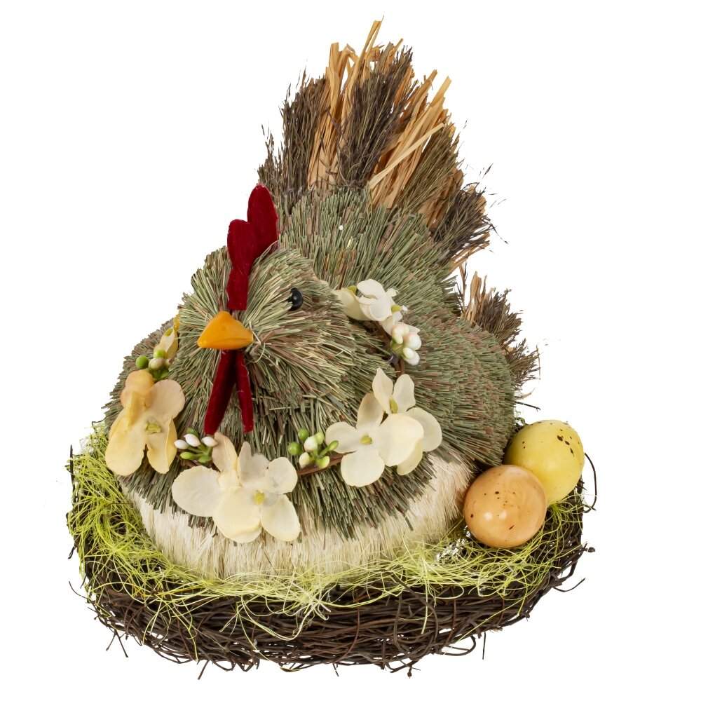 REMECO COLLECTION Фигурка декоративная 815140 Курица в гнезде 19х17,5х16см натуральные материалы 
