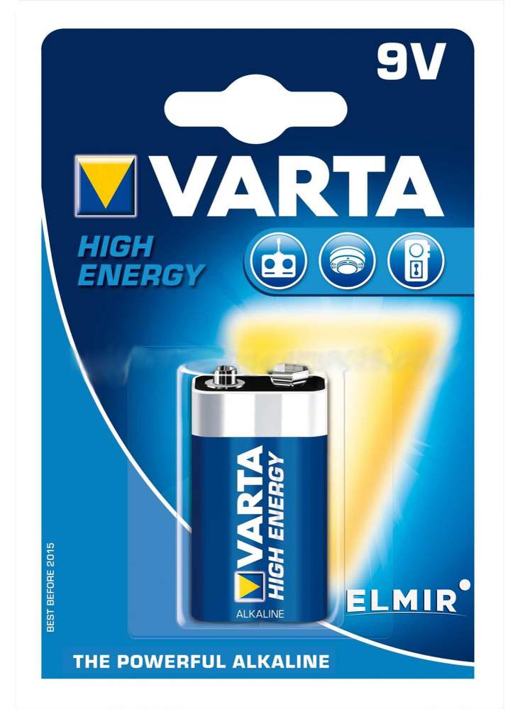 Батарейка VARTA High Energy / LONGLIFE Power  6LR61 BL