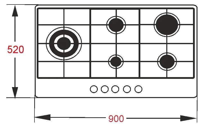 Варочная поверхность ATLAN 4  TB 90 RBG MSTGF