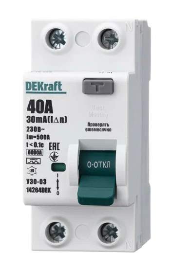 Диф.авт.выкл. SchE  2п 40A 30мА  AC 6kA  УЗО-03  14209DEK 1585233