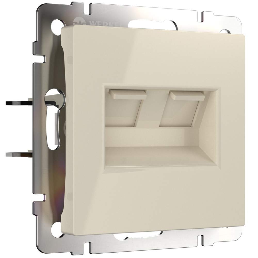 Розетка  Frame 2я компьют. Ethernet   сл. кость  WL03-RJ-45+RJ45  -  W1181103