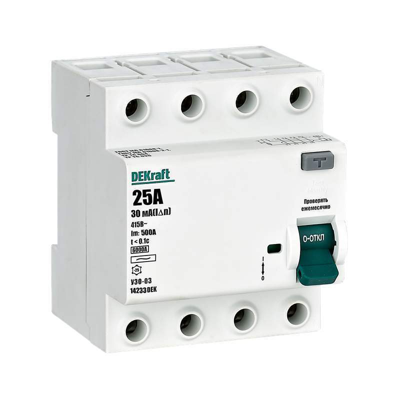 Диф.авт.выкл. SchE  4п 25A 30мА  AC 6kA  УЗО-03  14233DEK 1585257