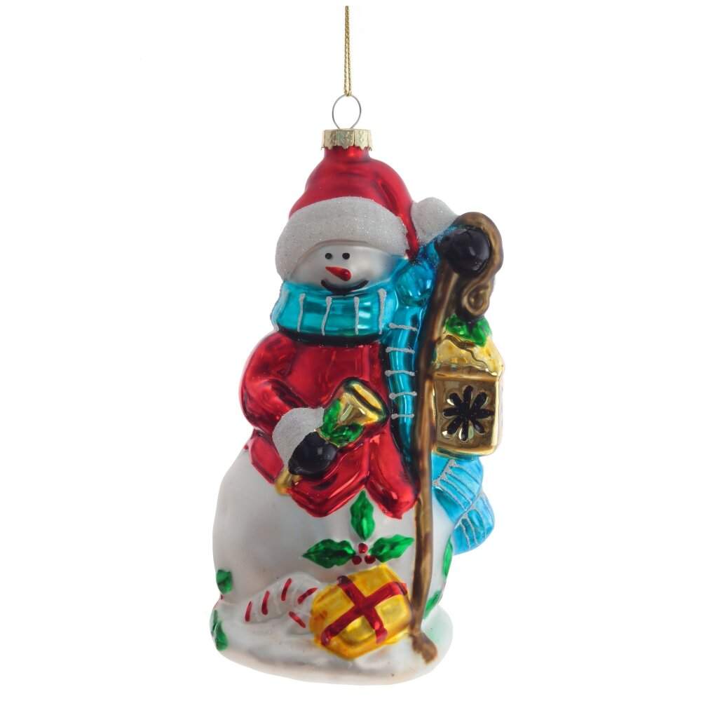 REMECO COLLECTION Игрушка елочная 805740 Снеговик 9х8х16,5см (стекло)  