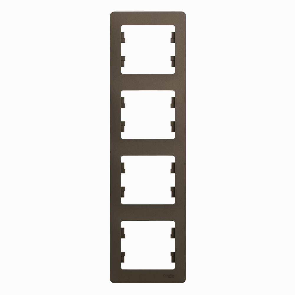 Рамка SE Glossa  Шоколад  4-м  верт. GSL000808