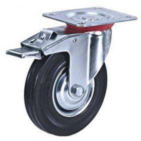 Колесо промышлен. поворотное с тормозом 100мм