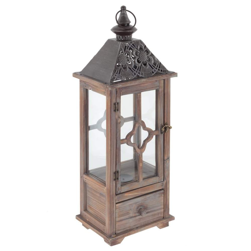 REMECO COLLECTION Подсвечник 757434 Фонарь с ящиком L23 W17 H60см