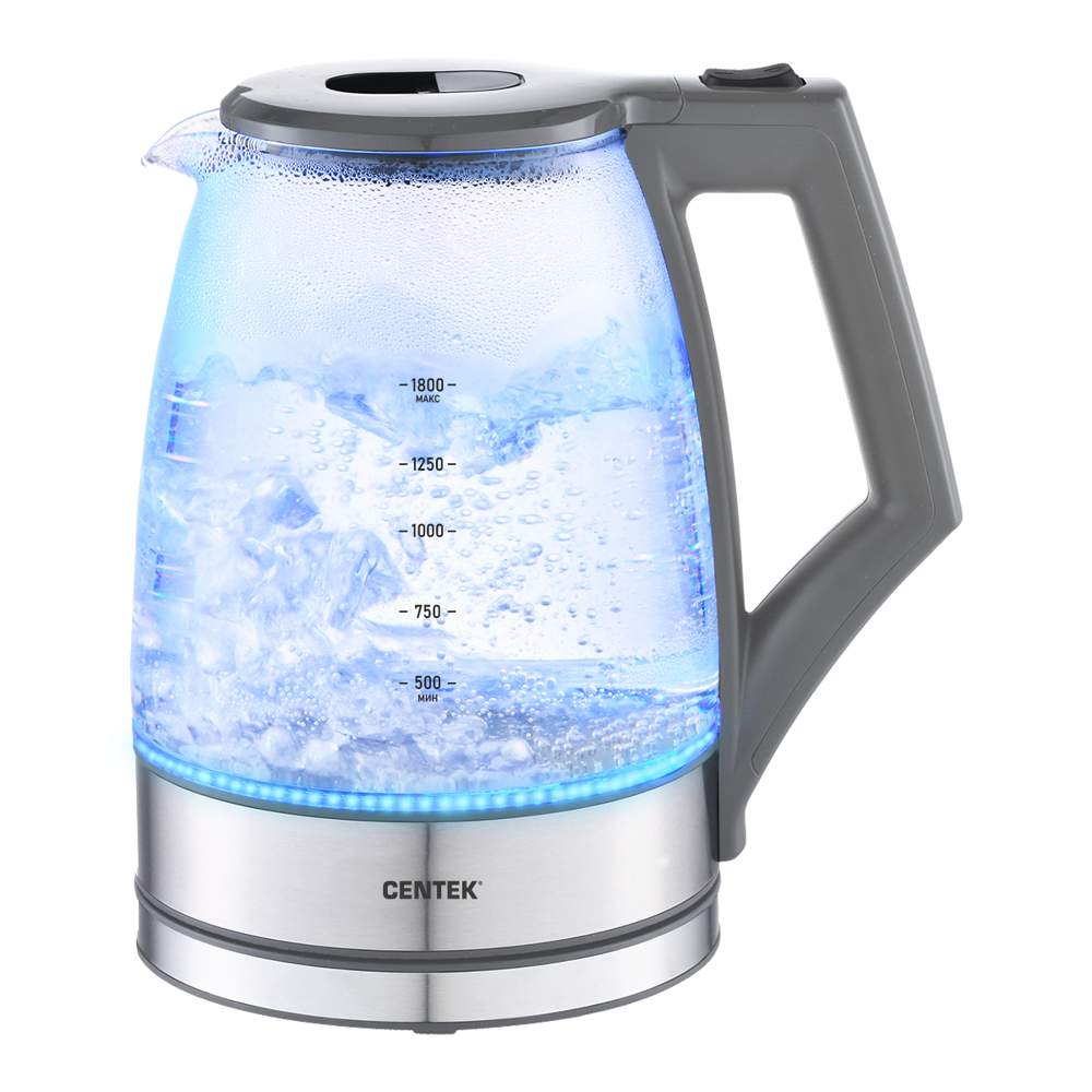 Чайник Centek CT-0014  Серый  1,8л  2200Вт, внутр. LED подсветка