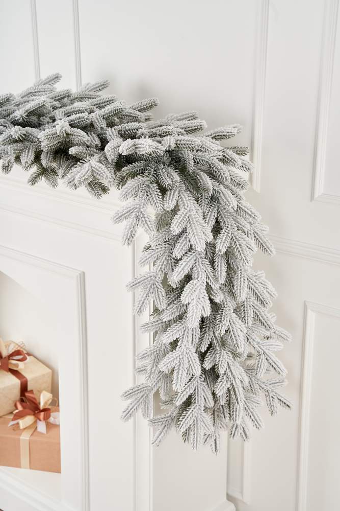 MAX CHRISTMAS Гирлянда рождественская Версальская заснеженная 150*40см 100% литые веточки ГВРЗ 40