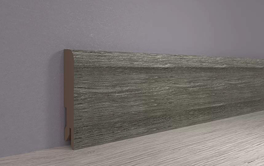 Плинтус МДФ ламинированный, Пл 80МДФ.2400.24050 дуб винтаж графит