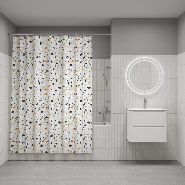 Штора д/ванной IDDIS 200*180см  полиэст. белый  BT01P18i11