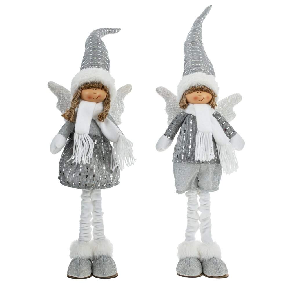 REMECO COLLECTION Игрушка набивная 761873 Ангел Мальчик/Девочка серый/серебро 18х12х40/70см 2 вида