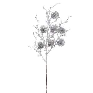 DECOLINE Ветка декоративная HS19562S с глиттером 51см серебро 