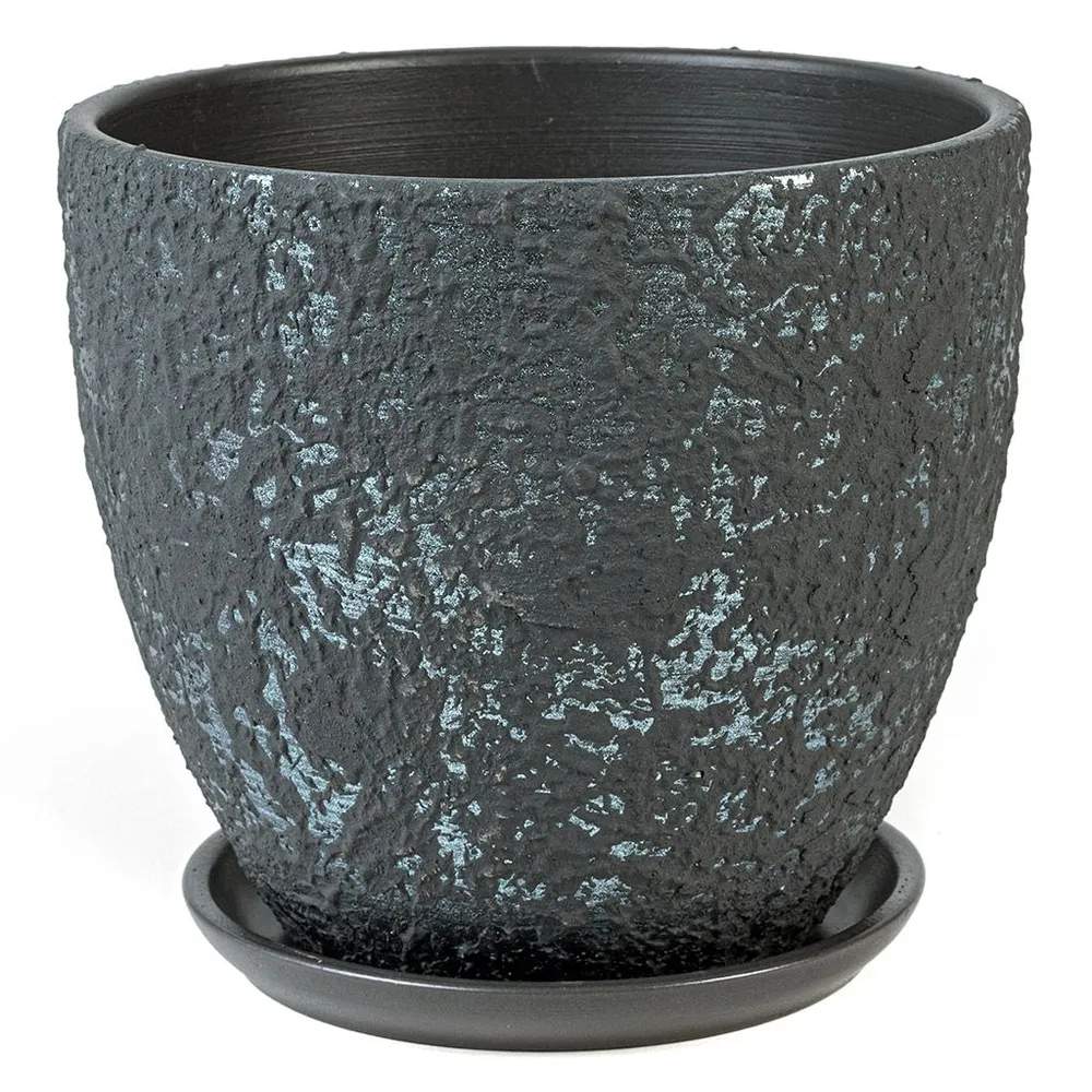 Горшок  Высокий овал Лава Графит №4 (D18) 2,5л СД421