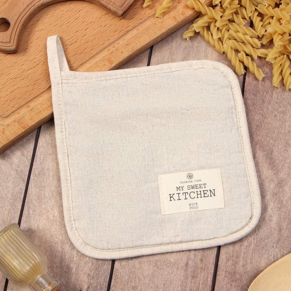 ЭТЕЛЬ Eco Прихватка 19х19см молочный 70% хлопок,30% лен 250г/м2 9631139