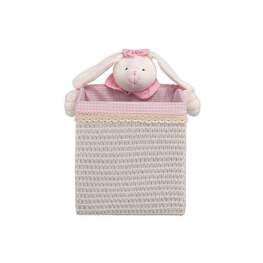 Корзина QR-T-04M бельевая Зайчик Д250 Ш250 В260 белый