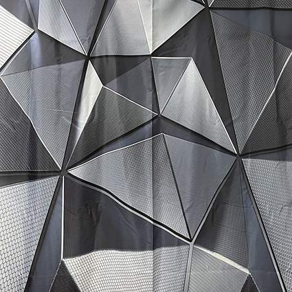 Штора д/ванной без колец 01-82  СЕРЫЕ 3Д ФИГУРЫ Санакс