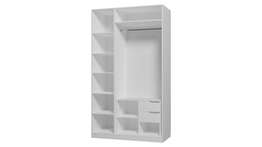 Шкаф "ТЕФИЯ" для платья 3-х дверный с ящиками 1350мм МДФ матов. Меренга