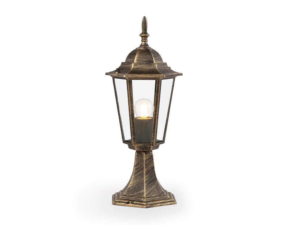 ST2025 GD/ BK/CL Светильник уличный ландшаф. золото/черный/прозр. IP54 E27/ max 40W