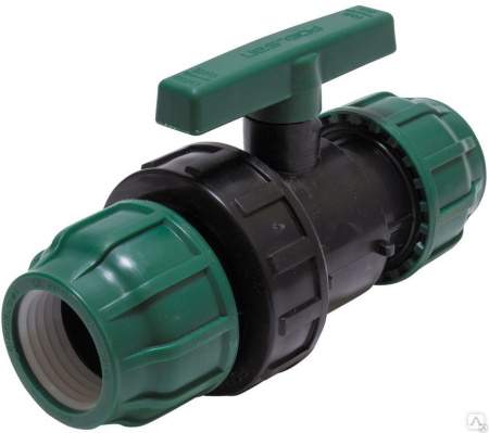 Кран шаровой муфта-муфта  ПНД  40  Poelsan  