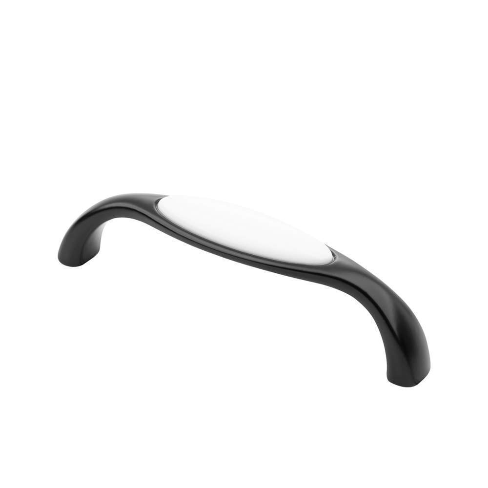 Ручка-скоба  SF12-11-96BL с фарфором  матов.черный  96мм