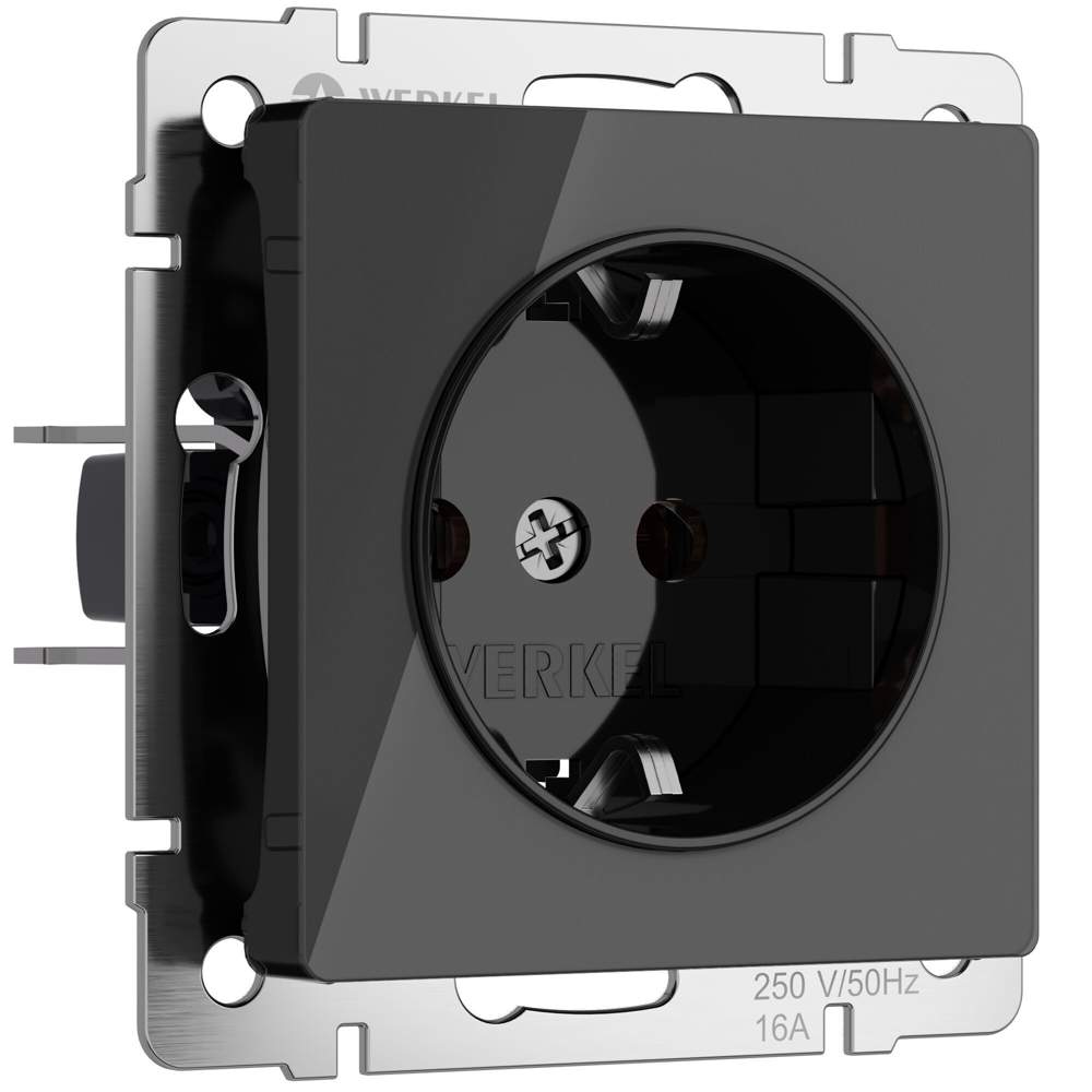 Розетка  Werkel  (черный акрил)  -  W1171148 с/з и шторками