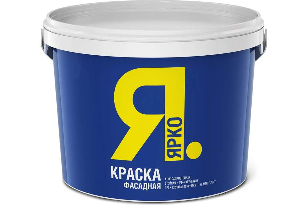Краска ЯРКО фасадная белая ведро 6 кг