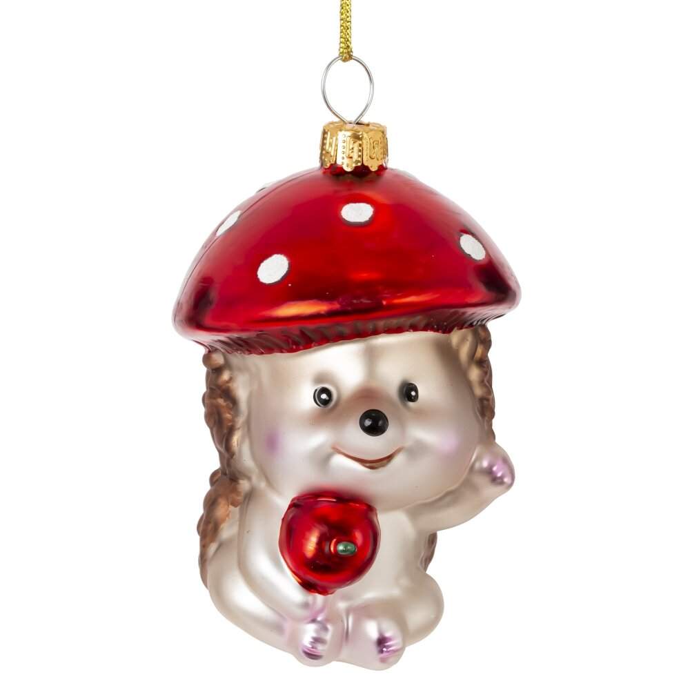 REMECO COLLECTION Игрушка елочная 824702 Ёжик 6х7х9см 2 вида (стекло)  