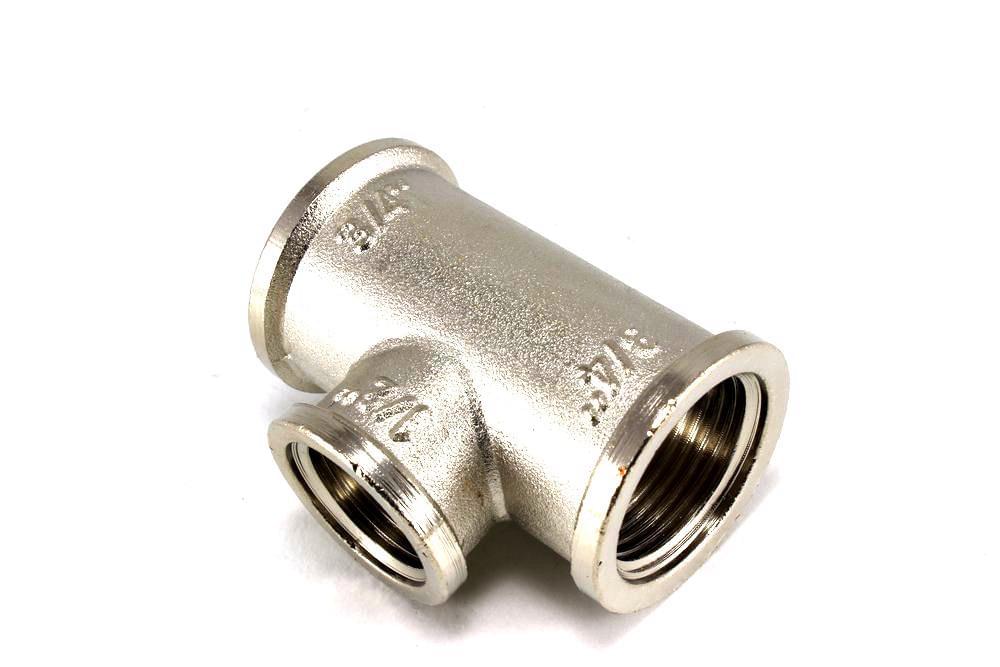 Тройник переходной 3/4"х1/2"х3/4" хр.  VT.750.N.0504