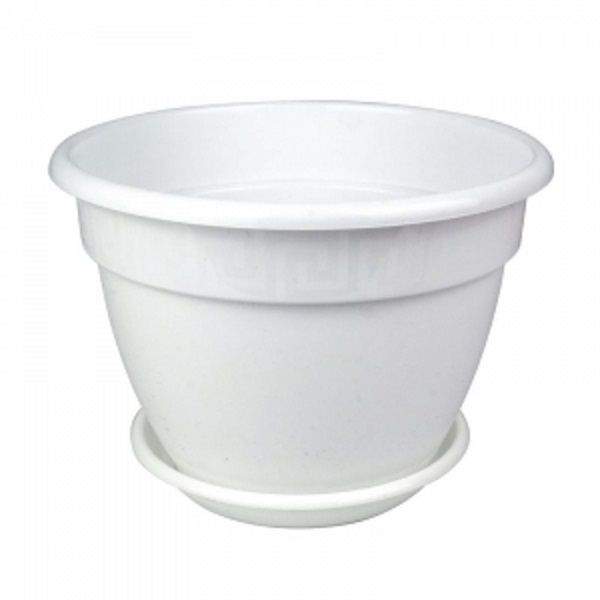 Горшок Антик д.28см(7,2л) белый с поддоном 5PL361 (5Plast)