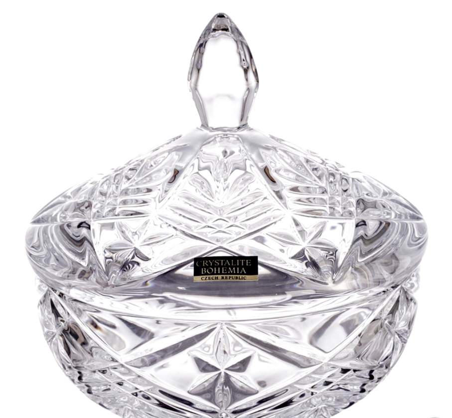 CRYSTALITE BOHEMIA Ваза Taurus 15см д/конфет с крышкой стекло 19043