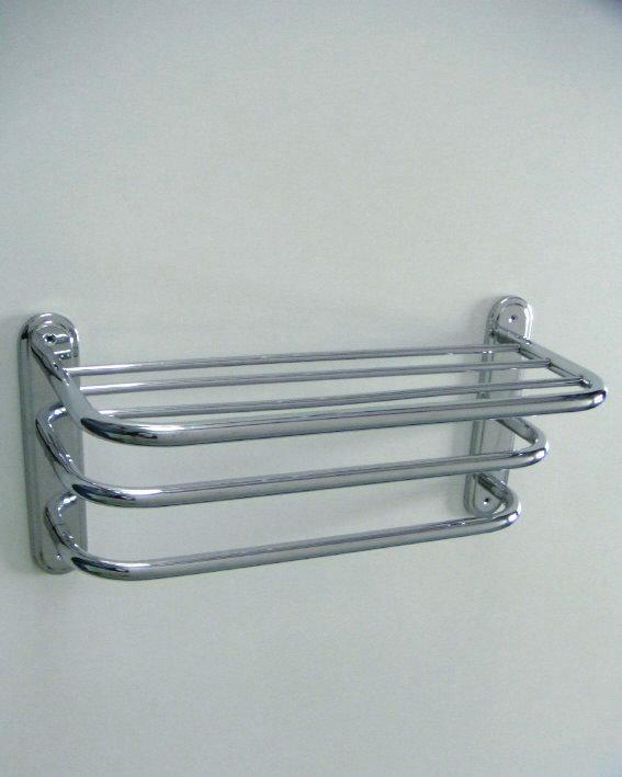 Полка д/полотенца с опорой тройная/нерж хр  1053