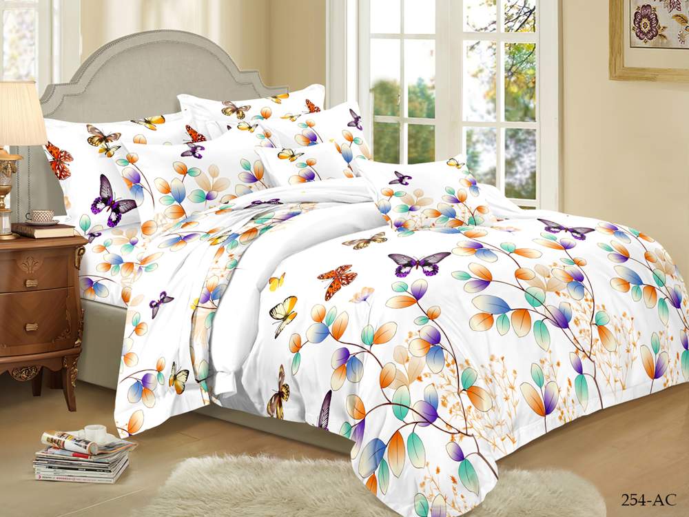 CLEO КПБ полисатин Art Color 2сп ( 70*70*2) 20% хлопок/40% вискоза/40% ПЭ 20/254-AC 