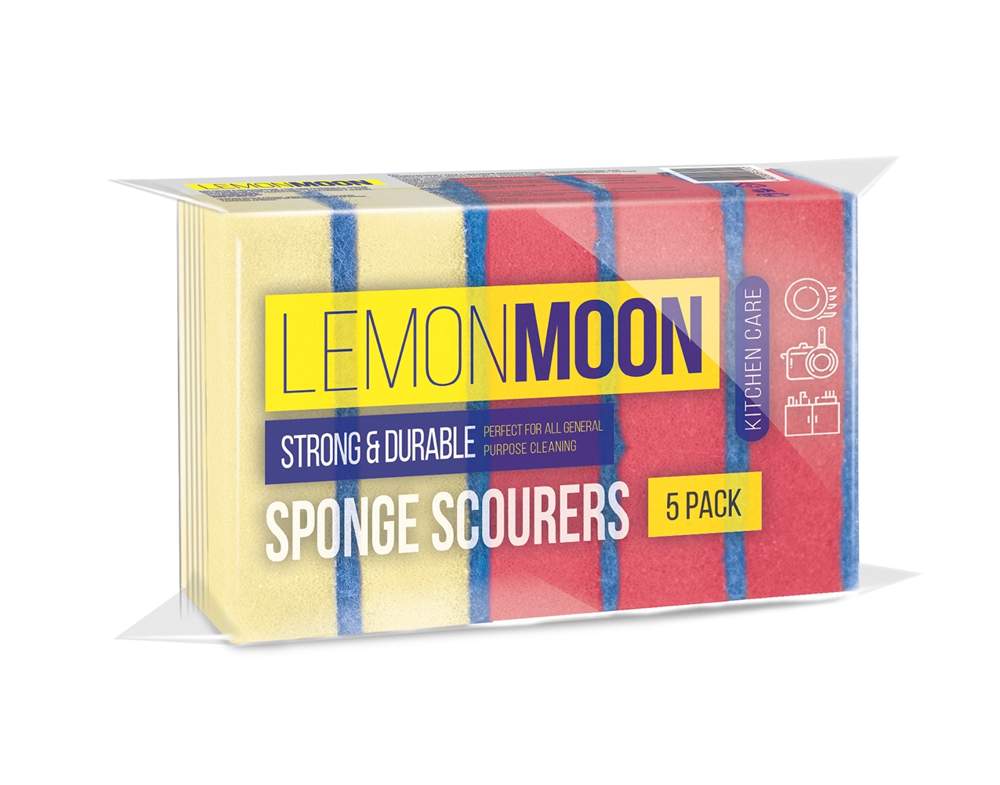 LEMON MOON Набор губок L005 д/посуды 5шт 96х64х27мм абразив TERSO 500