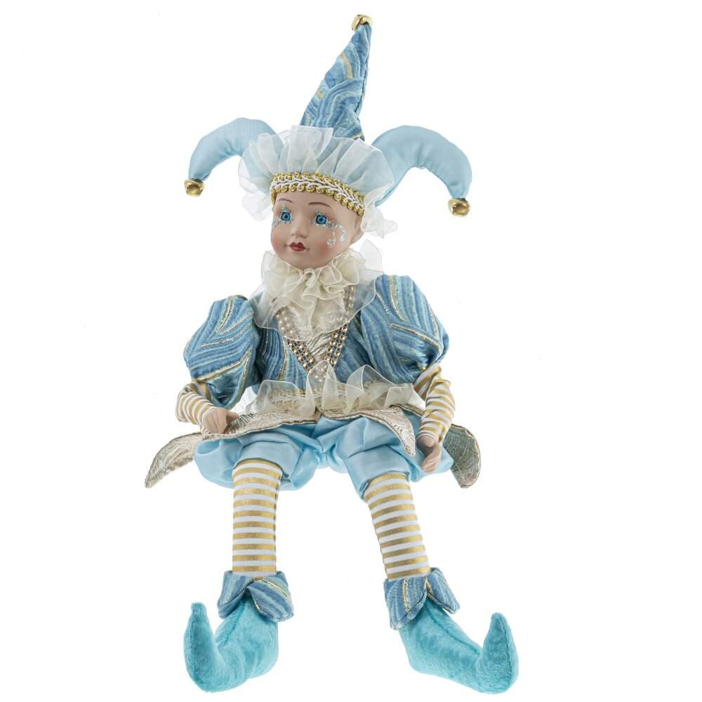 REMECO COLLECTION Игрушка набивная 807222 Клоун (музыка,движение) голубой/золото 18х13х30/54см 