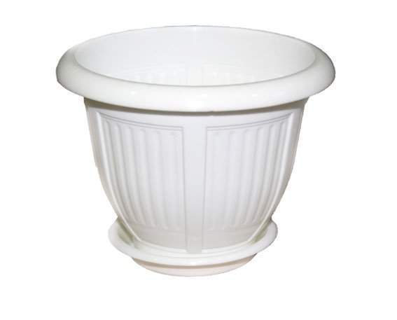 Горшок  Волна  с подставкой 32*25 8л бел./25  У0130