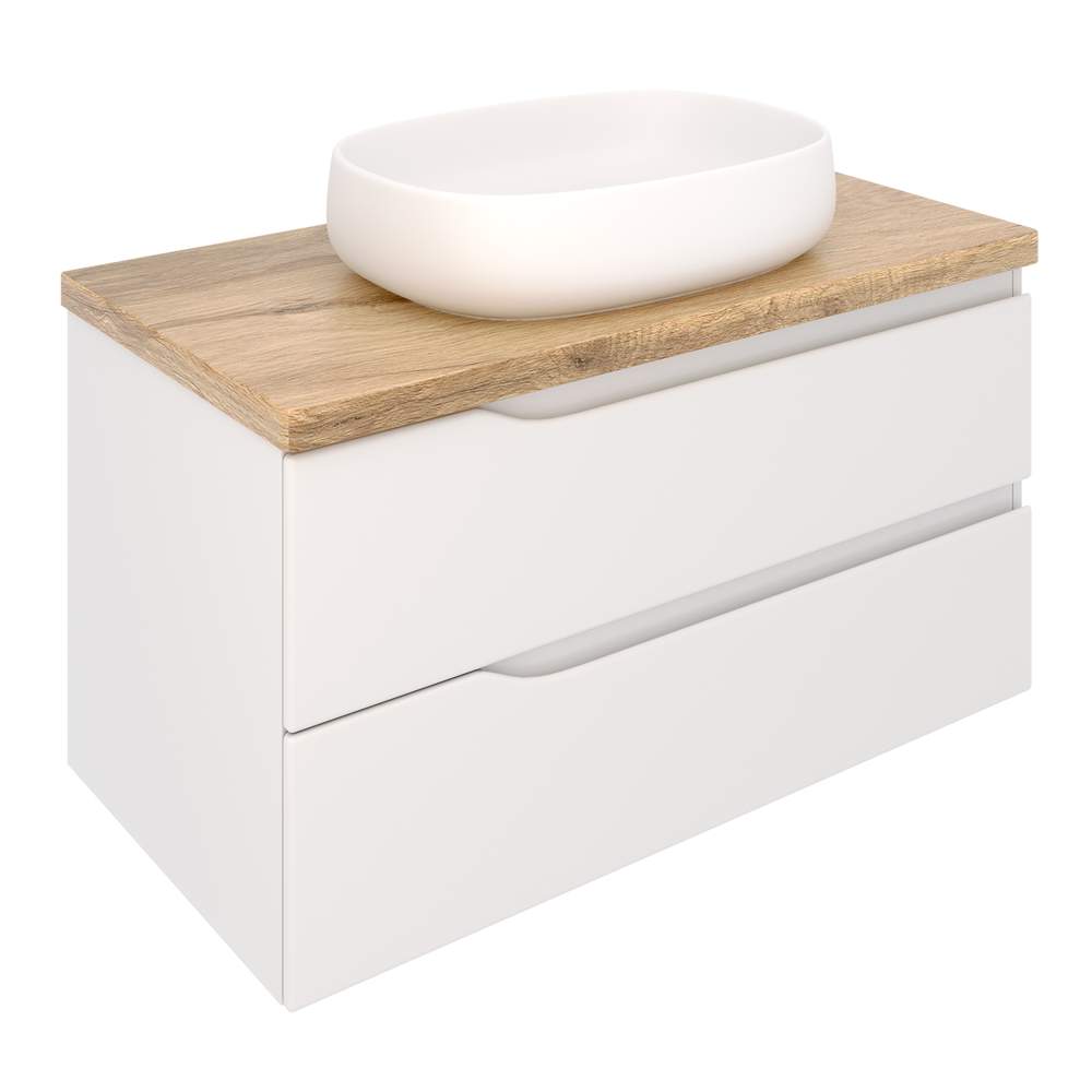 Тумба Nordic 100/2ящ.подв. + столеш.массив Nordic 1000*520*40/ясень 2100CNOR/H