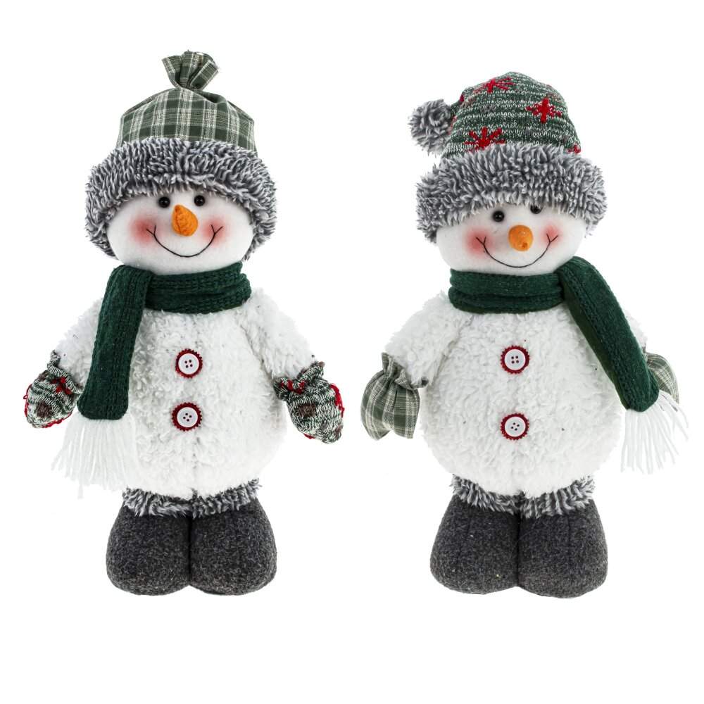 REMECO COLLECTION Игрушка набивная 792841 Снеговик белый/зеленый 22х11х35/50см 2 вида