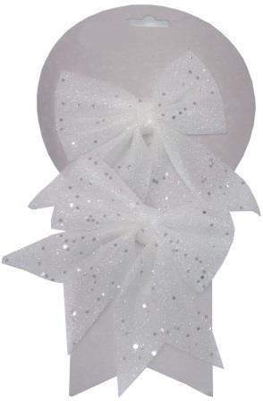 ФЕНИКС ПРЕЗЕНТ Набор бантов 82259 Белый блеск 2шт 17х13х1см 