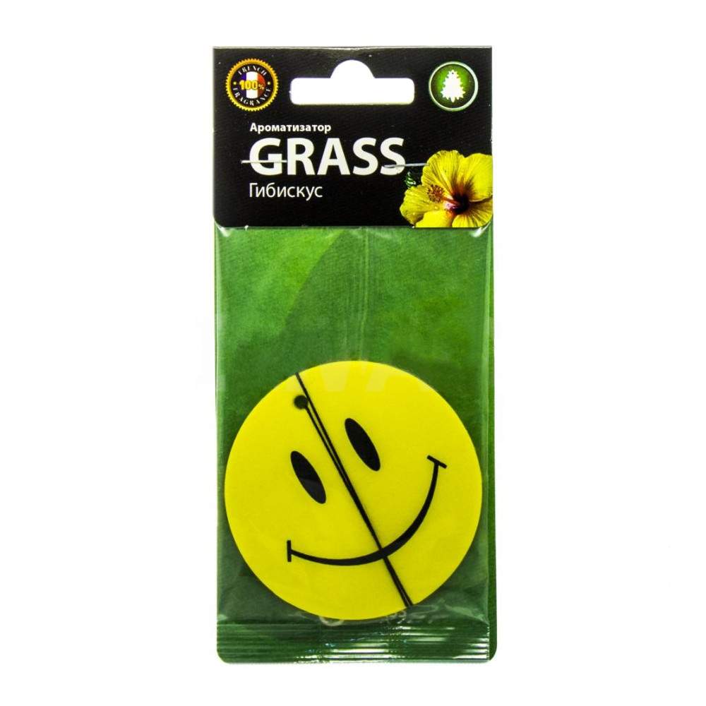 Ароматизатор Grass картонный Смайл Гибускус    ST-0401